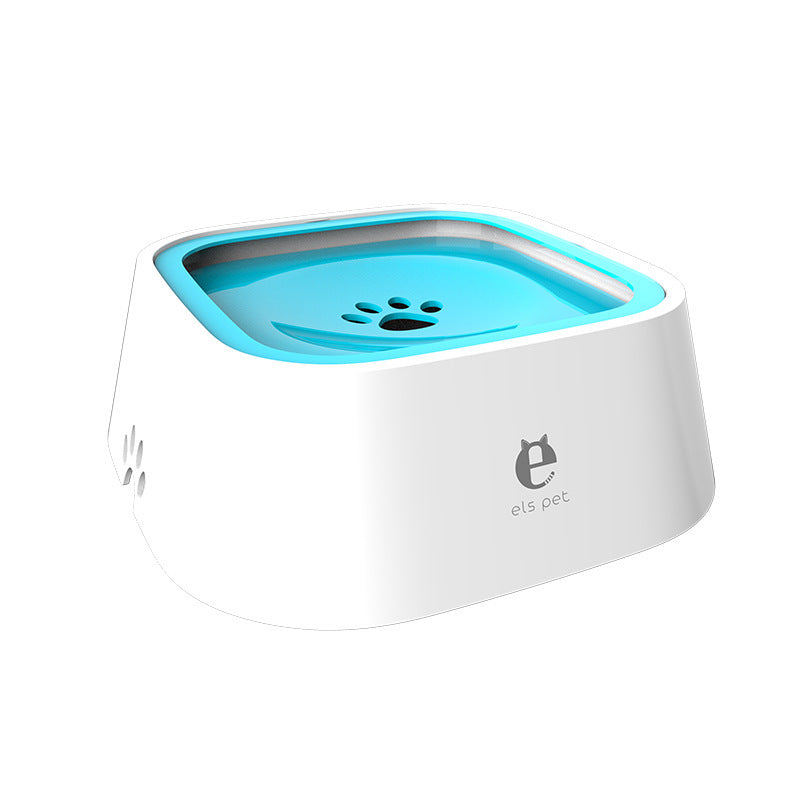 "Leak-Proof Pet Drinking Bowl, blue, gray, pink, white options, eco-friendly, portable, spill-free hydration for pets."