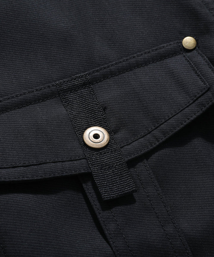 "Men's Traverse Insulated Jacket, black, polyester outer, cotton-flannel lining, versatile outdoor wear with chest pockets"