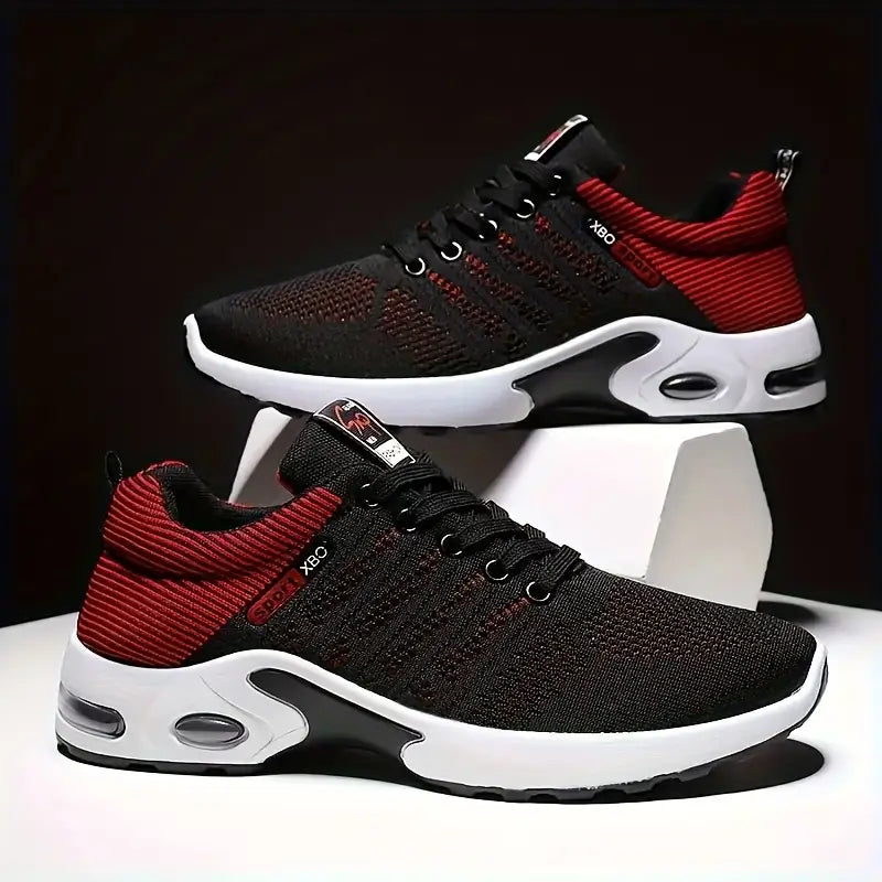 "Men's breathable running shoes with ventilated mesh, superior grip, and a high-traction sole for optimal performance."