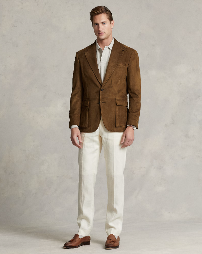 "Men's dark brown blazer with classic cut, modern details; ideal for business or events; tailored elegance for style."