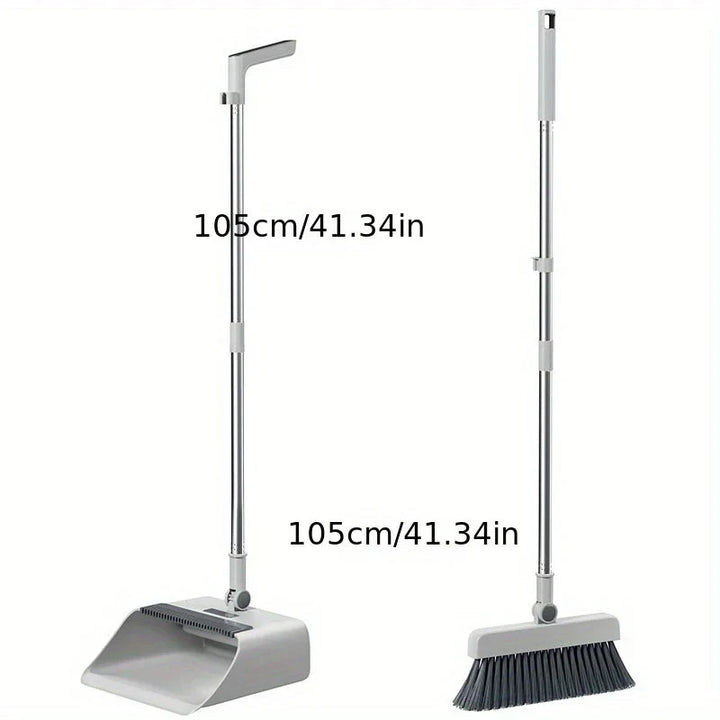 "Multifunctional broom and dustpan set for home cleaning, ergonomic 105 cm handle, 3-in-1 design, modern aesthetic."
