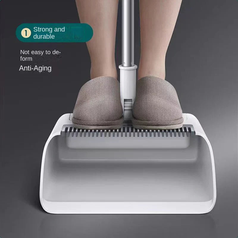 "Multifunctional broom and dustpan set for home cleaning, ergonomic 105 cm handle, 3-in-1 design, modern aesthetic."