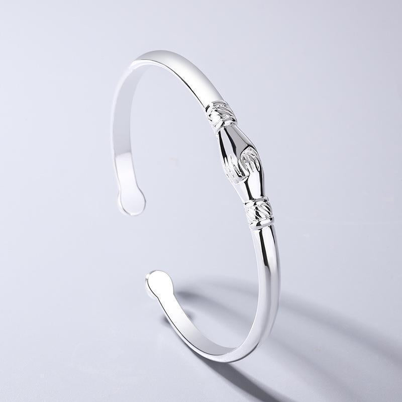 Women's Sterling Silver Handshake Bracelet