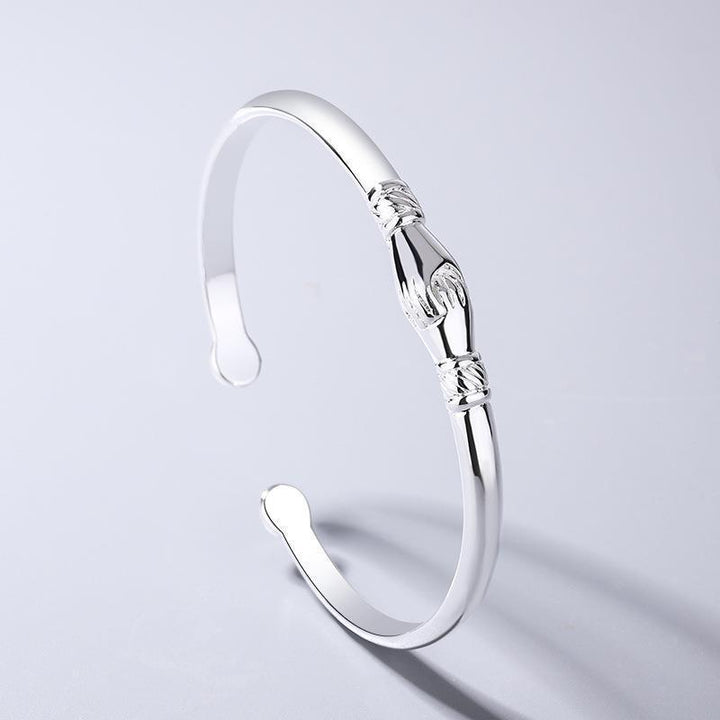 Women's Sterling Silver Handshake Bracelet