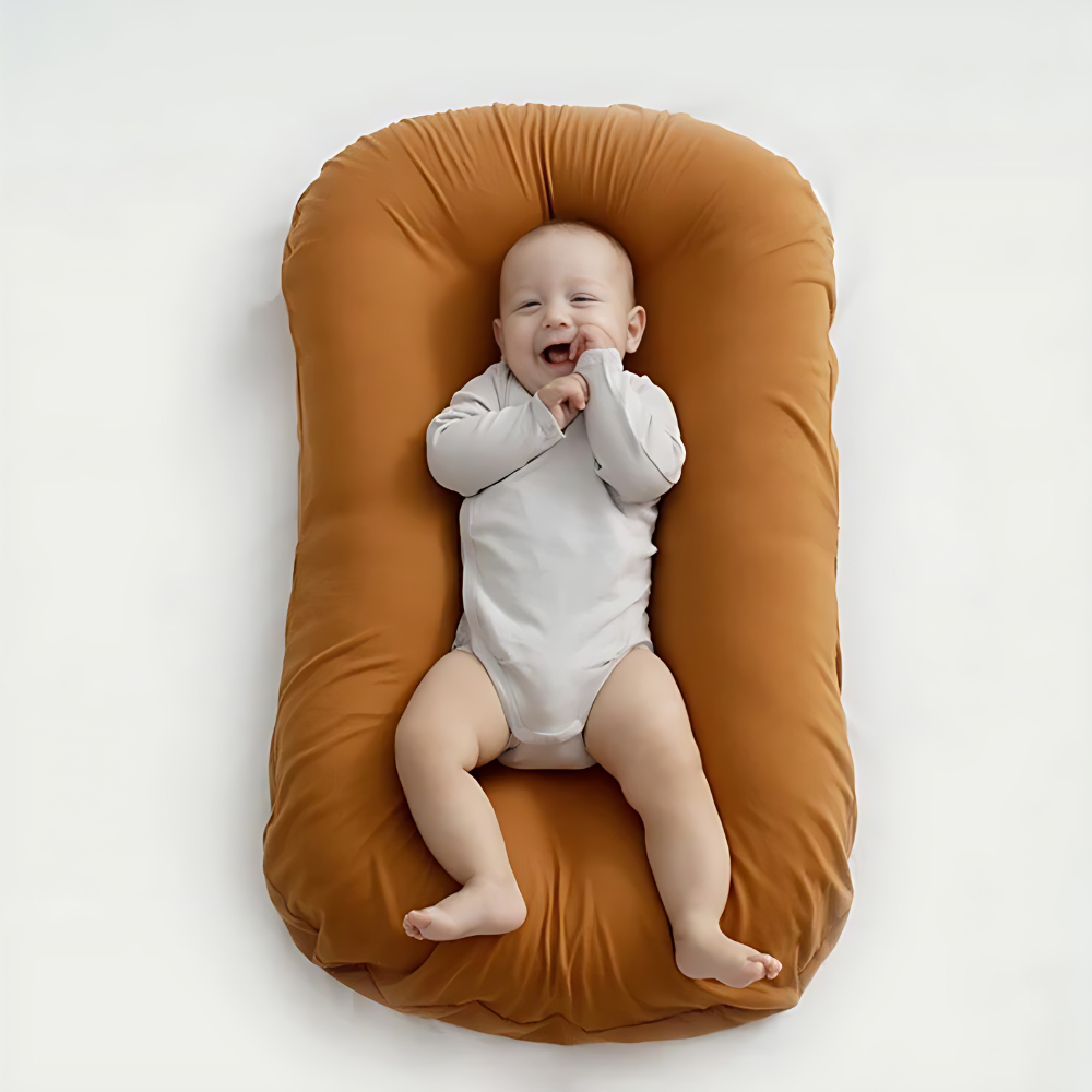 Orthopaedic baby pillow with breathable fabric, prevents flat head, supports alignment, and is perfect for baby sleep.