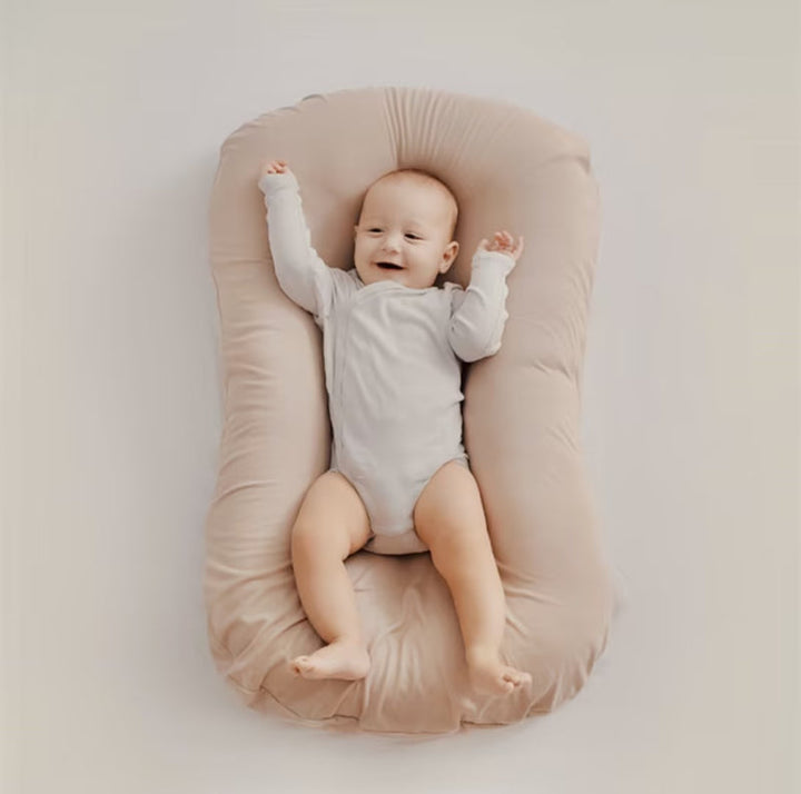 Orthopaedic baby pillow with breathable fabric, prevents flat head, supports alignment, and is perfect for baby sleep.