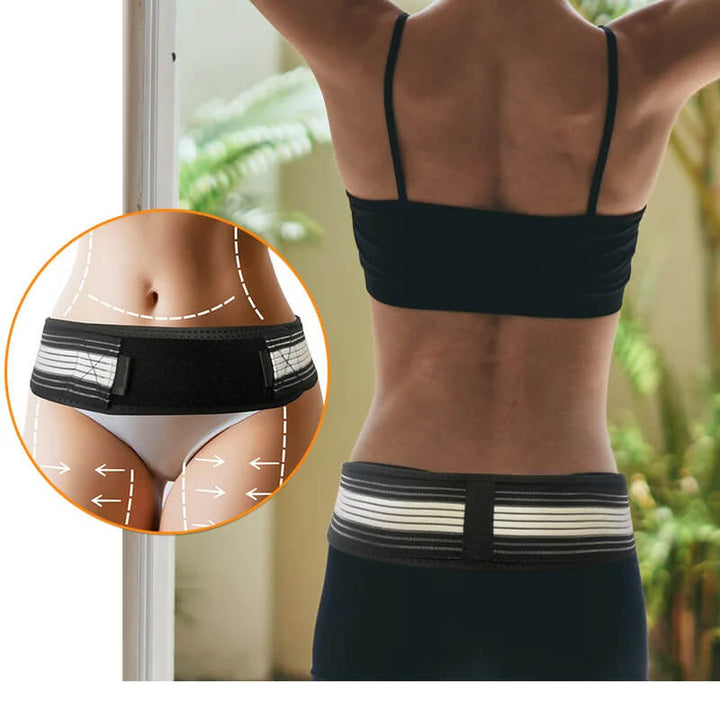 Orthopedic belt for back relief, breathable design, supports vertebrae alignment, adjustable fit, relieves pain and sciatica.