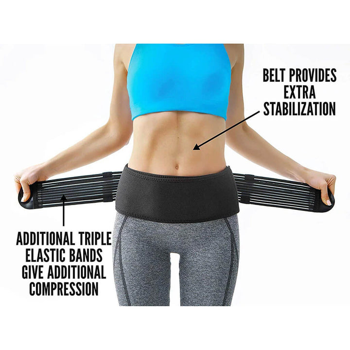 Orthopedic belt for back relief, breathable design, supports vertebrae alignment, adjustable fit, relieves pain and sciatica.