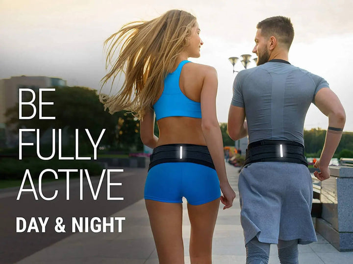 Orthopedic belt for back relief, breathable design, supports vertebrae alignment, adjustable fit, relieves pain and sciatica.