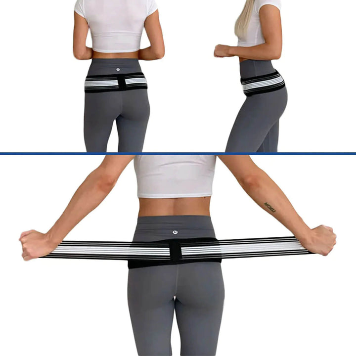 Orthopedic belt for back relief, breathable design, supports vertebrae alignment, adjustable fit, relieves pain and sciatica.