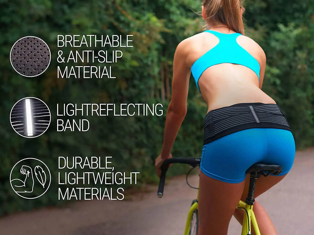 Orthopedic belt for back relief, breathable design, supports vertebrae alignment, adjustable fit, relieves pain and sciatica.