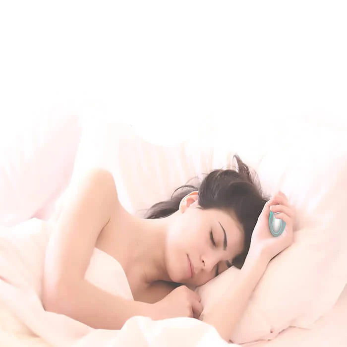 "Portable Sleep Aid Device in calming Green, sleek design for insomnia relief, improving sleep quality and ease of use."