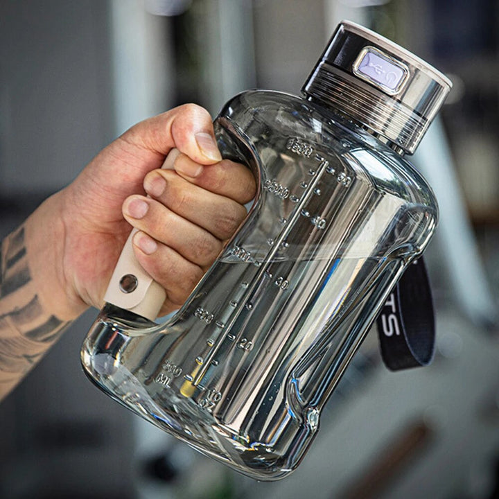 Portable hydrogen water bottle generator with electrolysis technology, clear durable design, and 450mL capacity for health.