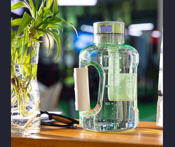 Portable hydrogen water bottle generator with electrolysis technology, clear durable design, and 450mL capacity for health.