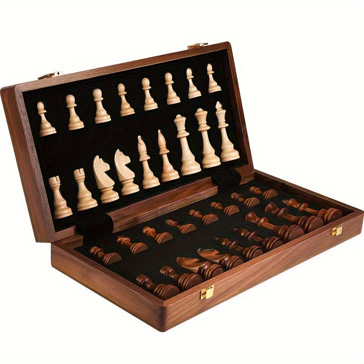 Premium Wooden Chess Set with classic design, crafted from solid wood, featuring rich details and timeless elegance.