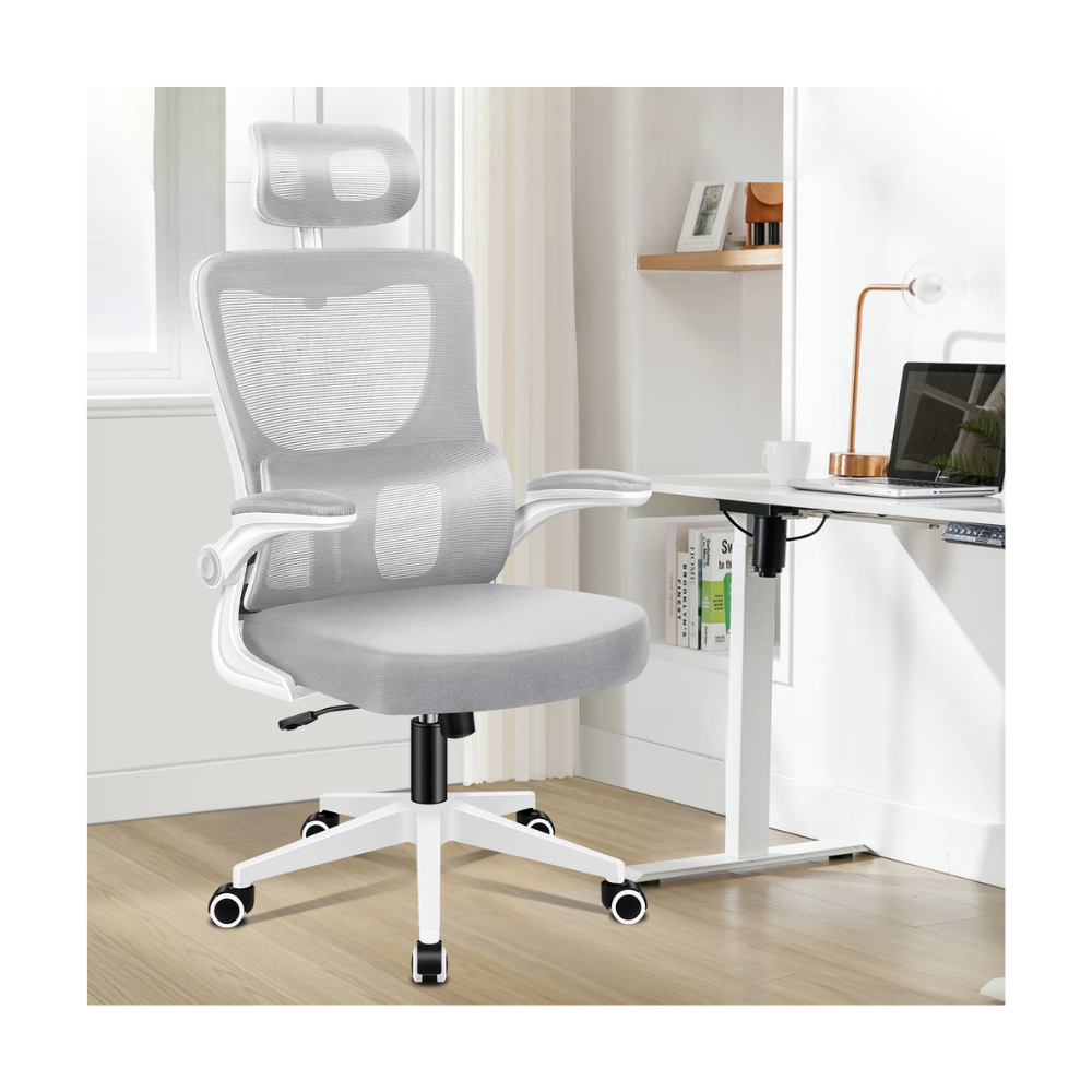 "Premium black mesh office chair with adjustable headrest and ergonomic design for maximum comfort and ventilation."