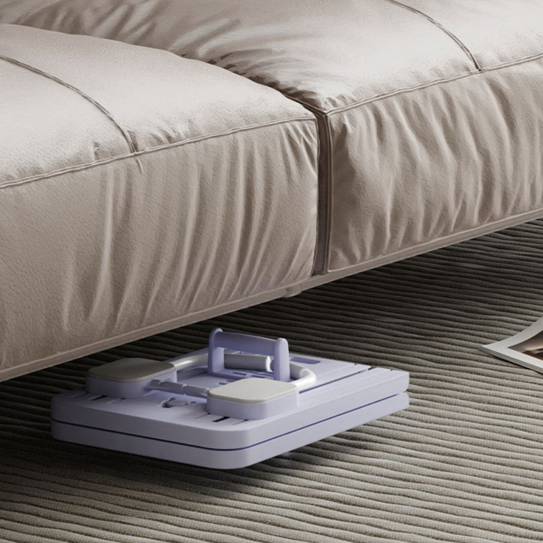 "Purple Pilates reformer set for all fitness levels, enhances core strength and flexibility, ideal for home or office use."