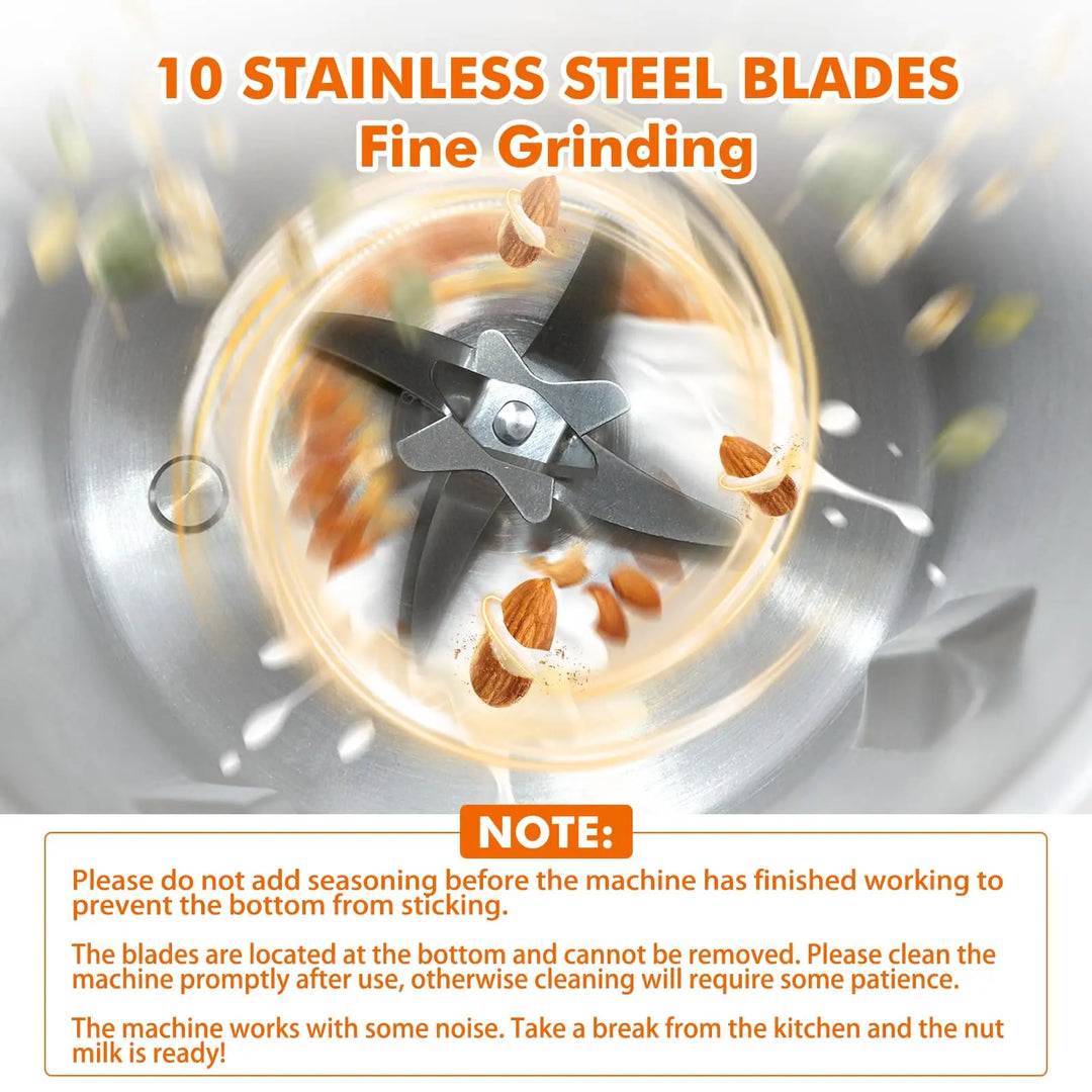 "Sleek NutriBlend 8-in-1 Milk Maker, 1000ml, crafting almond, oat, soy milk. Versatile kitchen appliance, modern design."