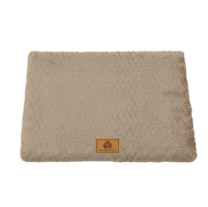 "Soft fluffy orthopaedic pet mat, plush dog & cat bed, joint support, cozy for older pets, ideal for floor and crate use."