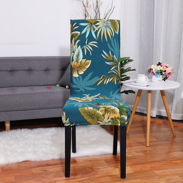 "Stylish dining chair seat covers in various colors and patterns, offering a snug fit and protective home decor solution."
