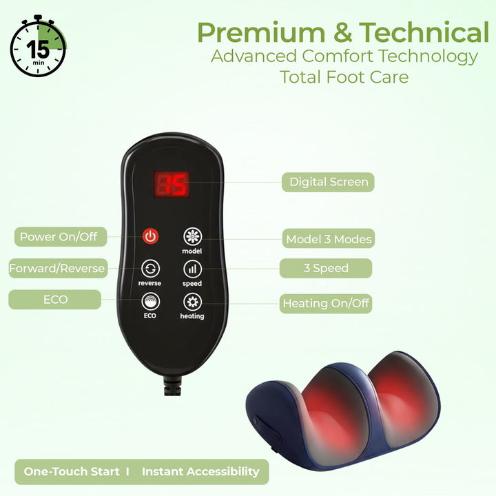 "Stylish foot massager machine for home, offering relaxation with advanced kneading and customizable modes."