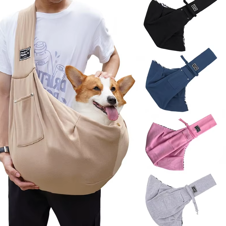 "Stylish pet carrier bag with padded strap for small dogs and cats, featuring breathable, lightweight design for travel comfo
