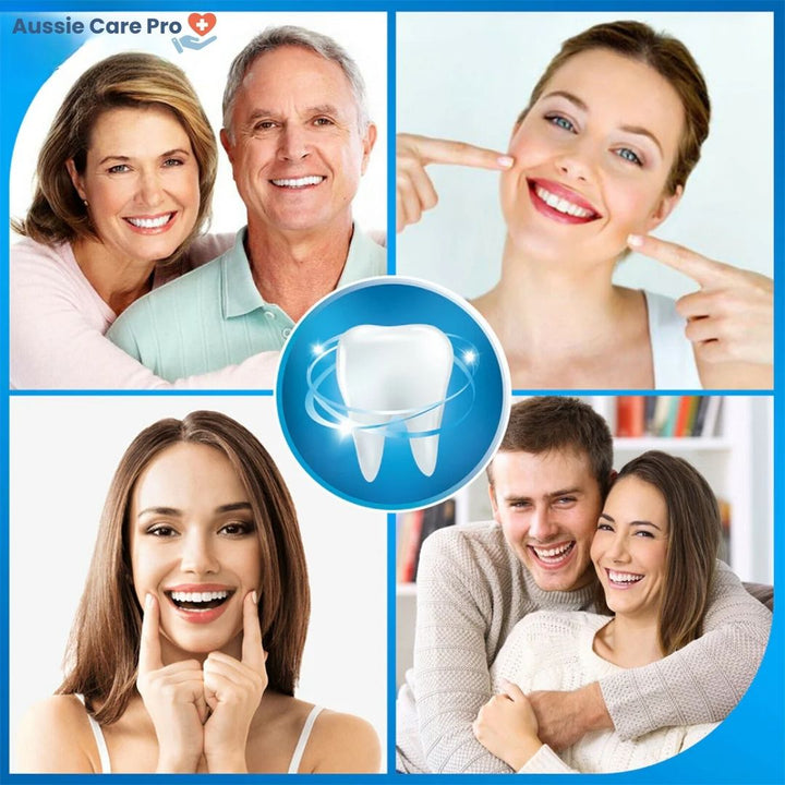 Ultrasonic dental cleaner device, blue, with removable tips for plaque removal, USB rechargeable, ensuring whiter teeth at ho