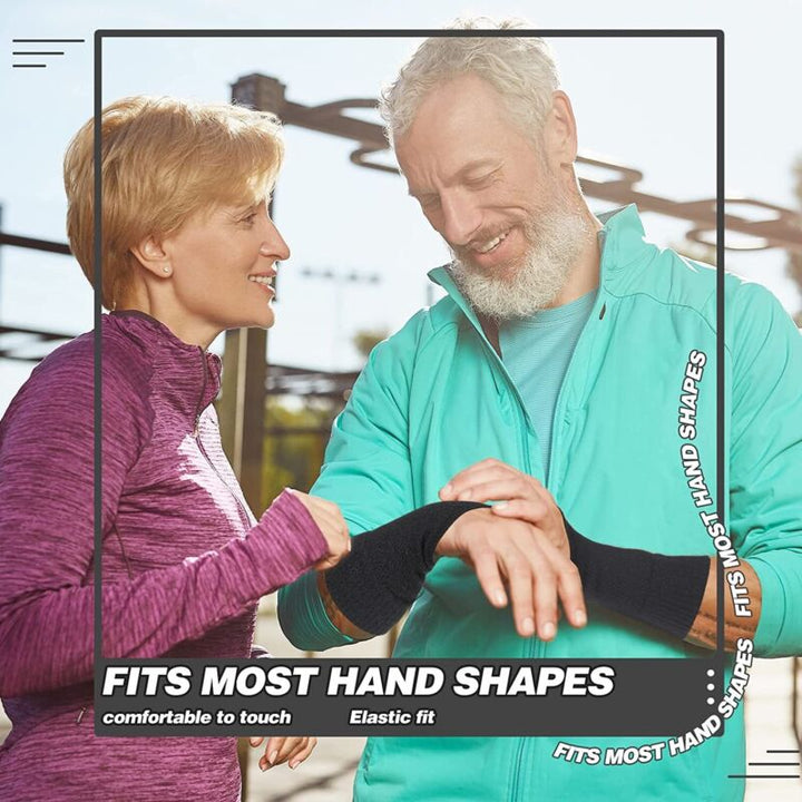 Unisex gel thumb support gloves in black, featuring gel cushions for joint pain relief and arthritis support. Health & Wellne