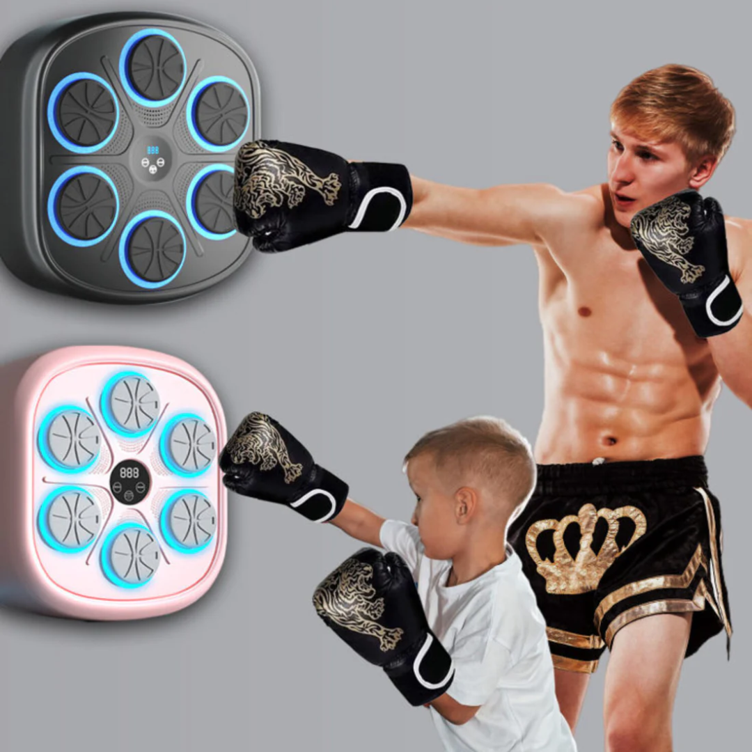 Unisex interactive boxing machine with sensor feedback; compact, adjustable for all ages; ideal for rhythm-driven fitness wor