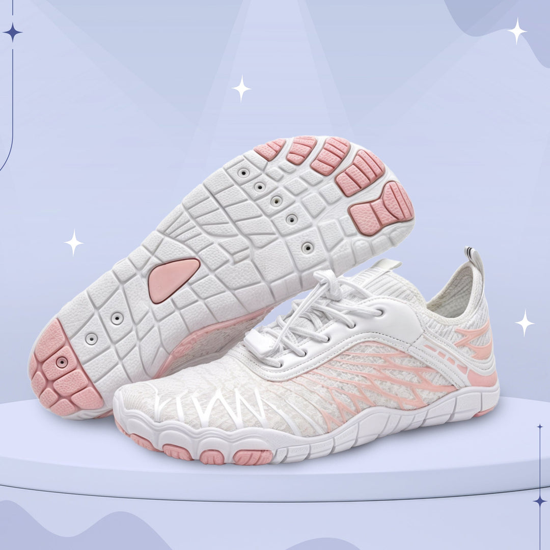 "Unisex non-slip barefoot shoes with wide toe box, flexible, breathable, ideal for hiking, yoga. Various color options."