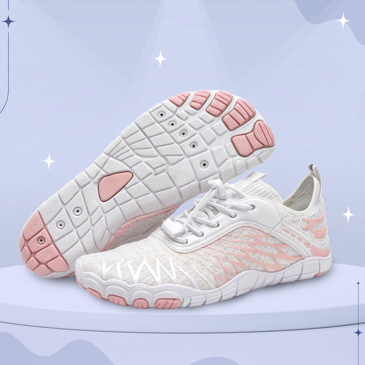 "Unisex non-slip barefoot shoes with wide toe box, flexible, breathable, ideal for hiking, yoga. Various color options."