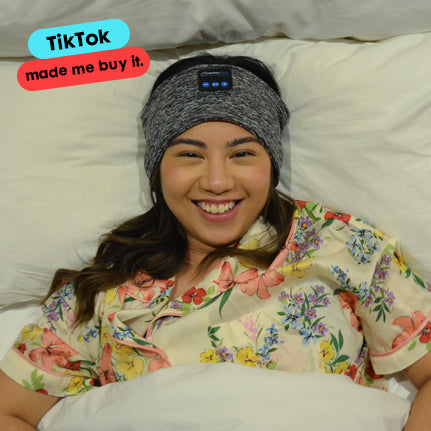 Unisex wireless sleep headband headphones in ocean blue, featuring a comfortable, stretchy design for noise-cancelling sleep.