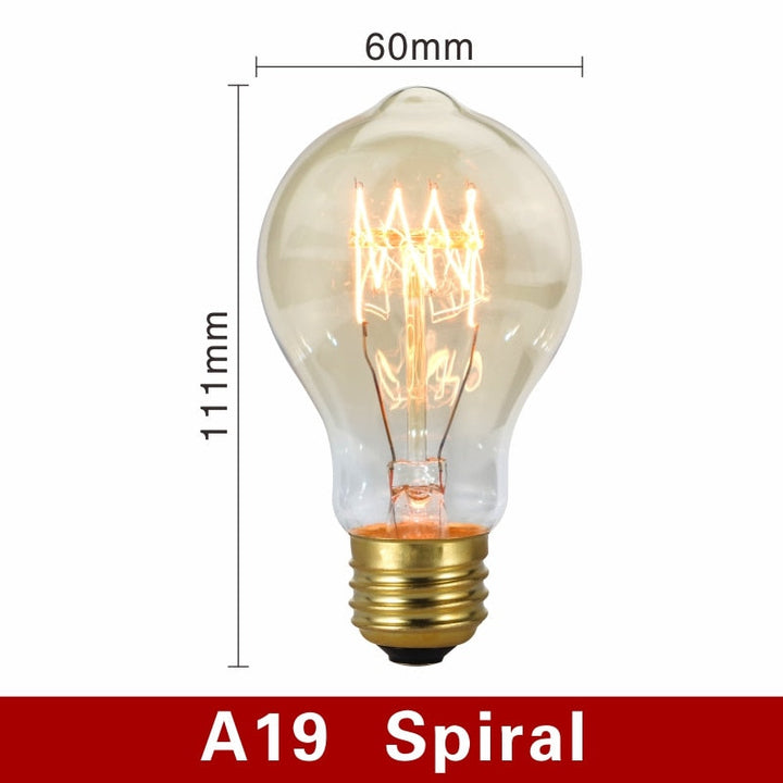 Vintage-style amber light bulbs emitting warm glow, suitable for cozy settings, with filament detail and dimmable feature.