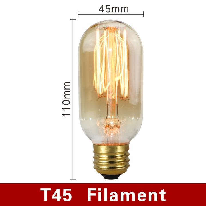 Vintage-style amber light bulbs emitting warm glow, suitable for cozy settings, with filament detail and dimmable feature.