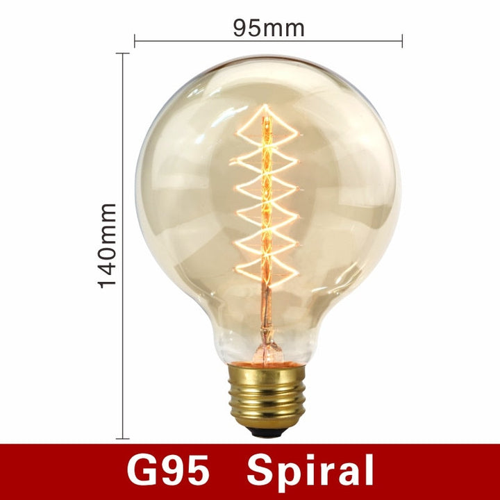 Vintage-style amber light bulbs emitting warm glow, suitable for cozy settings, with filament detail and dimmable feature.