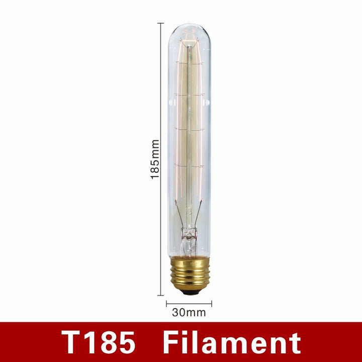 Vintage-style amber light bulbs emitting warm glow, suitable for cozy settings, with filament detail and dimmable feature.