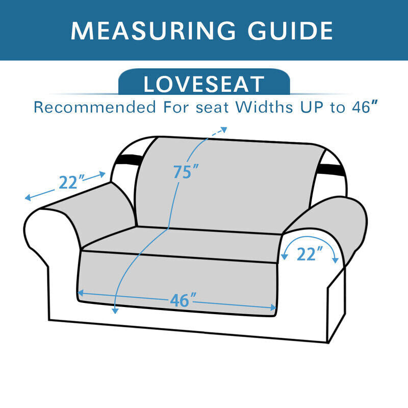 "Water-repellent non-slip reversible sofa cover protecting couch from spills and stains with pet sitting on it"