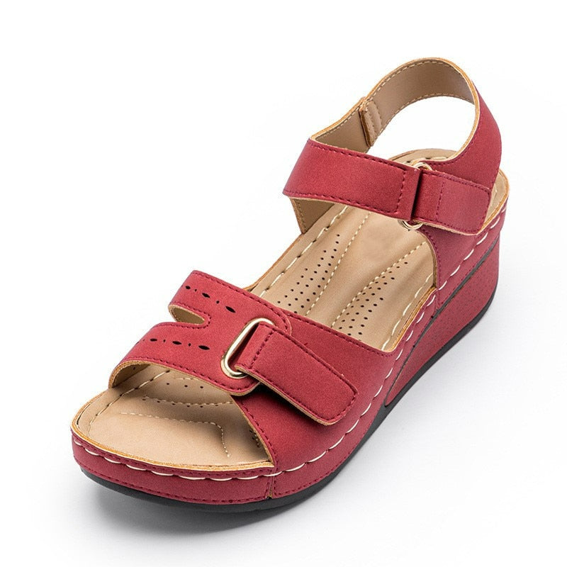 Women's cushioned supportive sandals with comfort soles, elegant design, enhanced arch support, available in several colors.