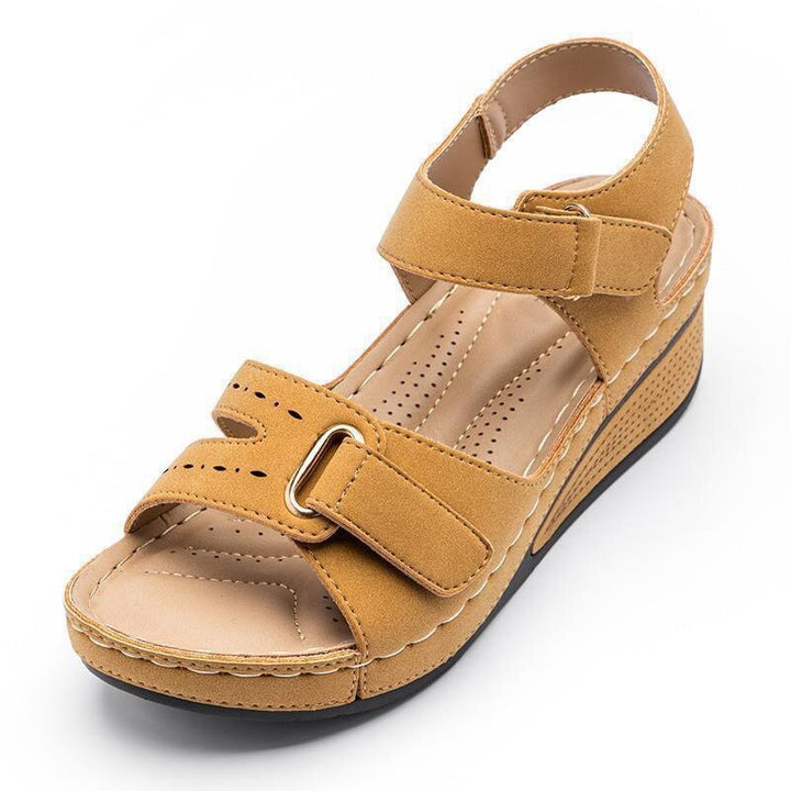 Women's cushioned supportive sandals with comfort soles, elegant design, enhanced arch support, available in several colors.