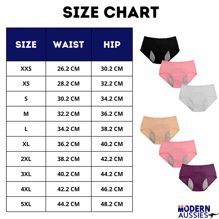 "Women's leakproof panties 3-pack with moisture-wicking, odor-reducing fabric and elastic waistband for comfort and protectio