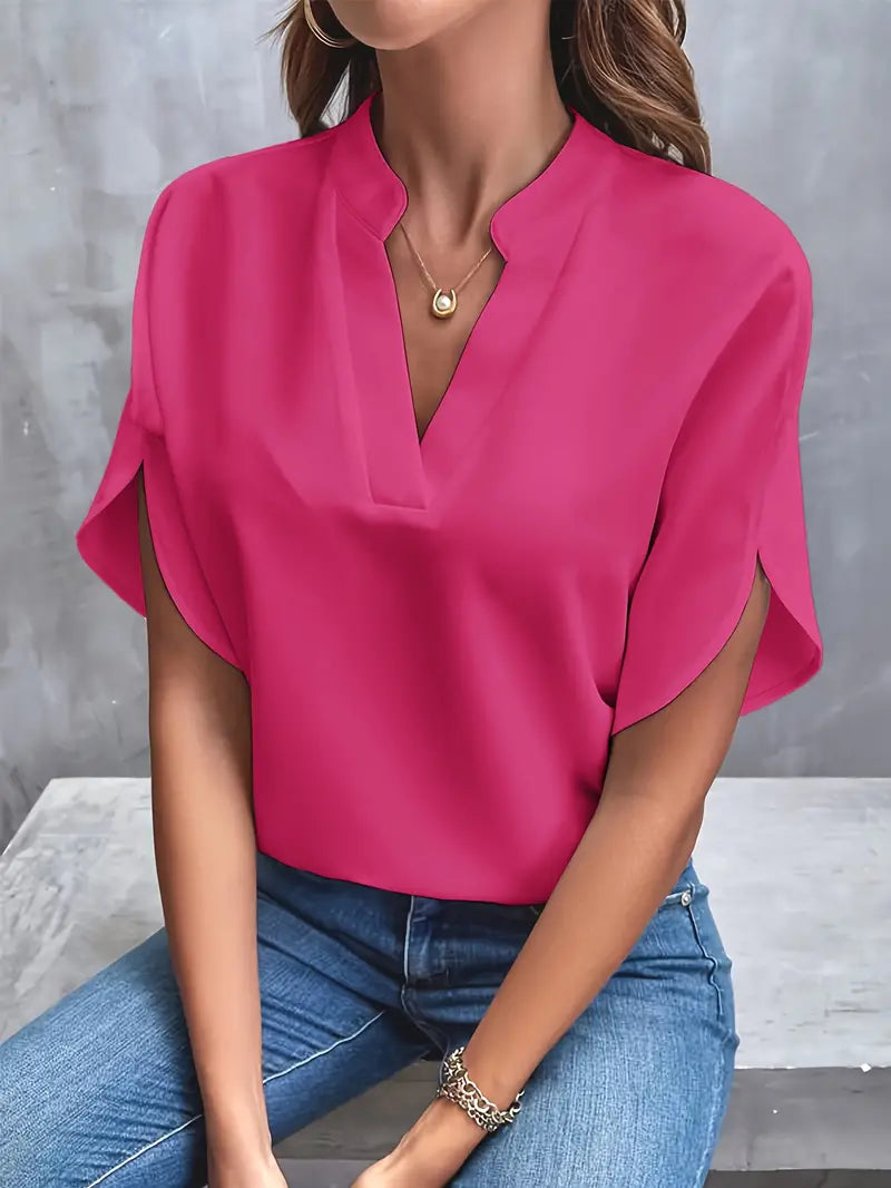 Women's lightweight blouse with elegant design, versatile for any occasion, shown in a range of colors, perfect for layering.