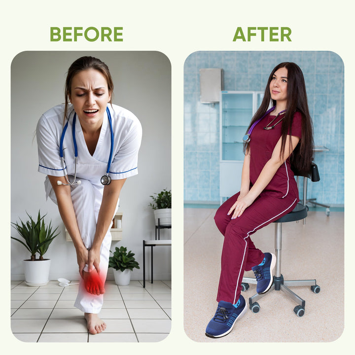 "Women's stretch comfort shoes in black, featuring cushioned insoles and flexible soles for stylish everyday walking relief."