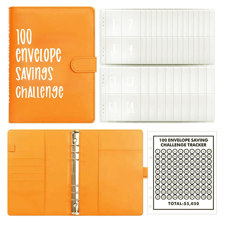 A5 budget binder with an elastic closure, ensuring all contents, including cash, remain secure.