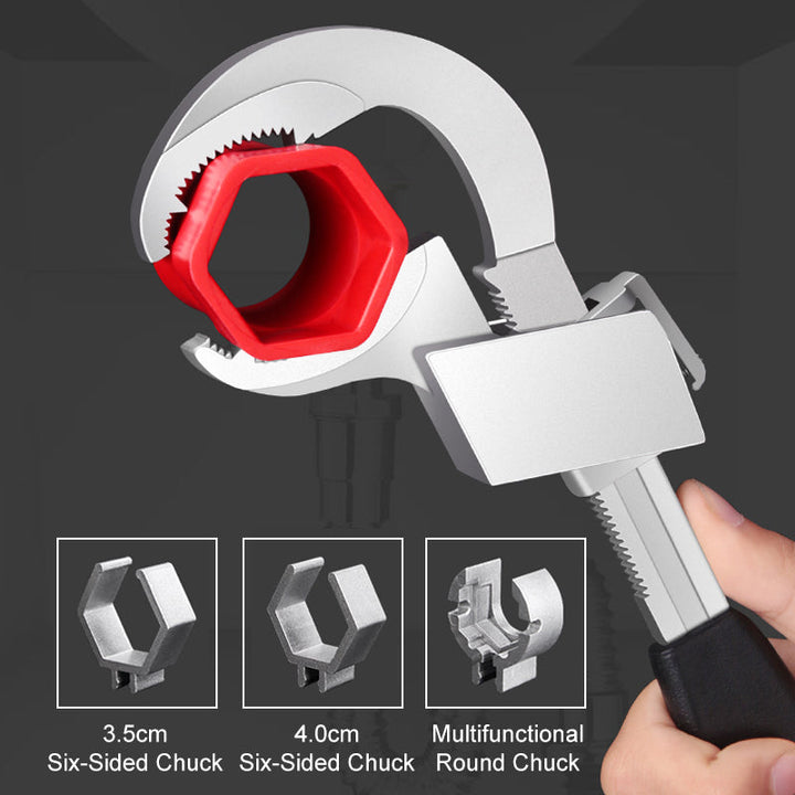 Adjustable aluminum alloy wrench, an indispensable plumbing tool for bathroom maintenance.