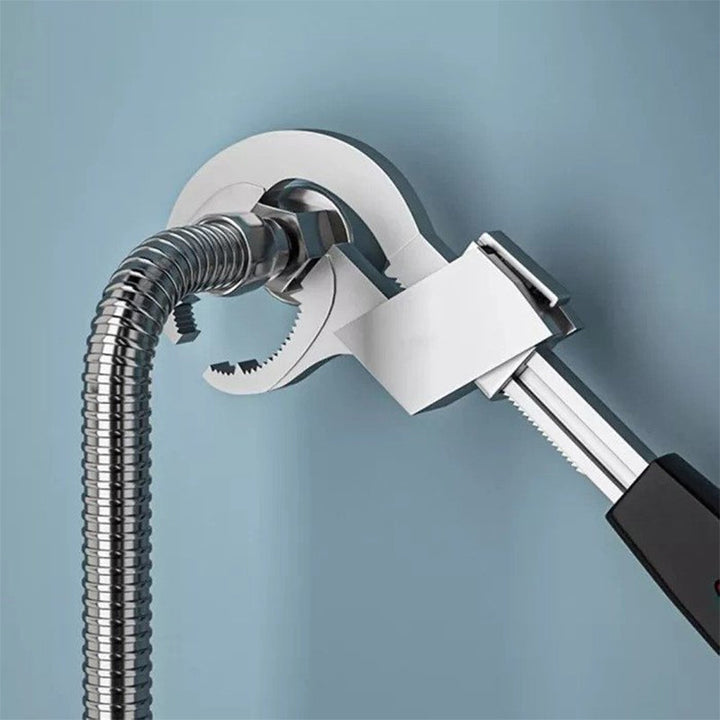 Plumbing hand tool: Adjustable wrench for bathroom faucets and pipes, home improvement essential.