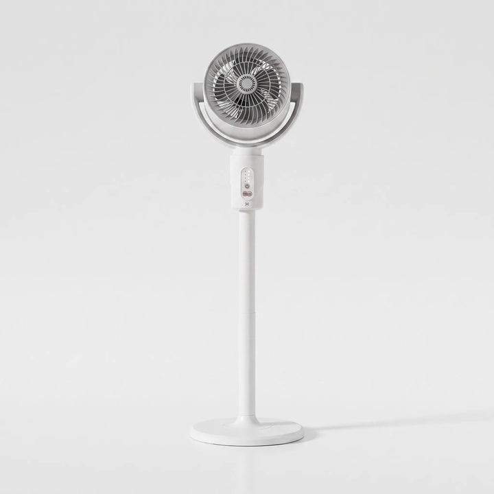 Sleek adjustable height pedestal fan with remote control for customizable airflow.