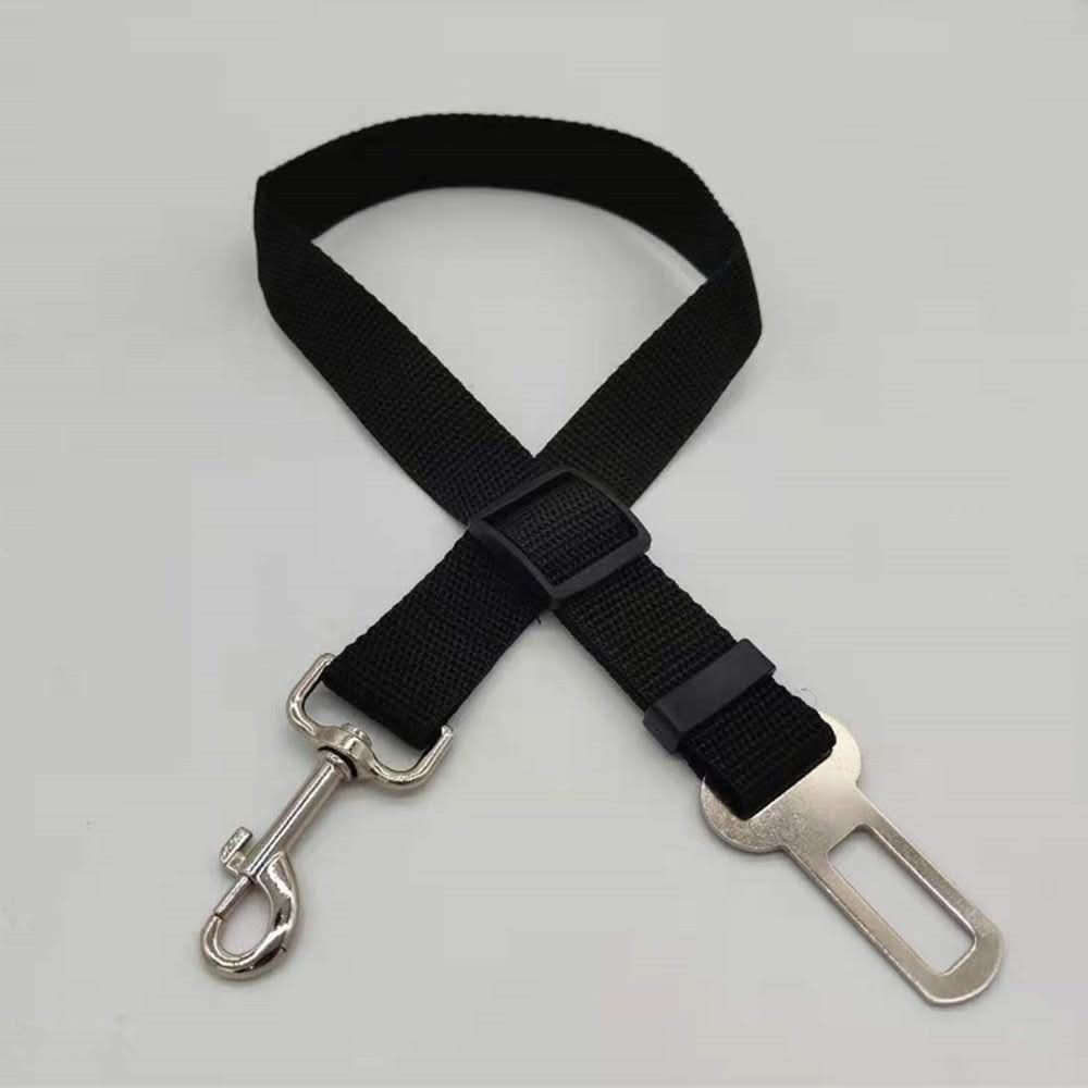 Secure dog travel with an adjustable pet car safety belt, preventing distractions.