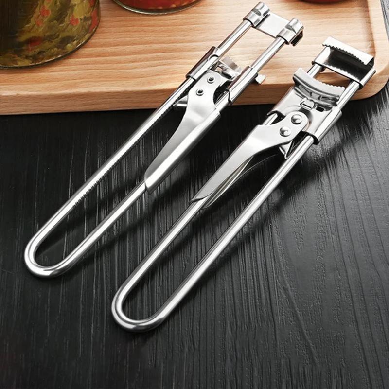 Compact and efficient stainless steel adjustable jar opener, a practical kitchen gadget for daily use.