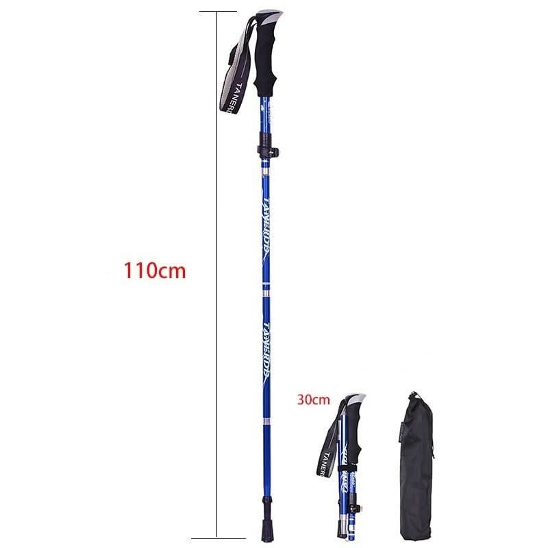 Compact adjustable walking sticks, easy to carry and deploy for quick trail stability.