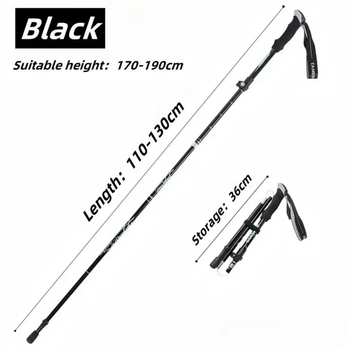 Modern design adjustable trekking poles, combining style, comfort, and trail stability.